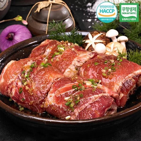 [프라임팜] 무항생제 한돈 수제 양념 본갈비 1kg - YES24