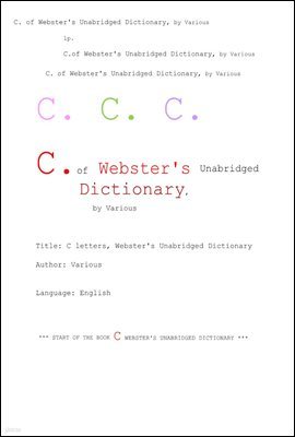 ͻ C ܾ. C. of Webster's Unabridged Dictionary, by Various