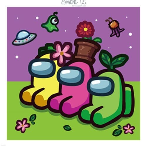 어몽어스 보석십자수 꽃 큐빅페인팅 25X25