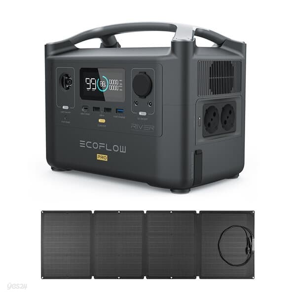 에코플로우 리버 프로 + 110W 태양광패널 세트 캠핑용 파워뱅크 (720Wh 1800W 220V)