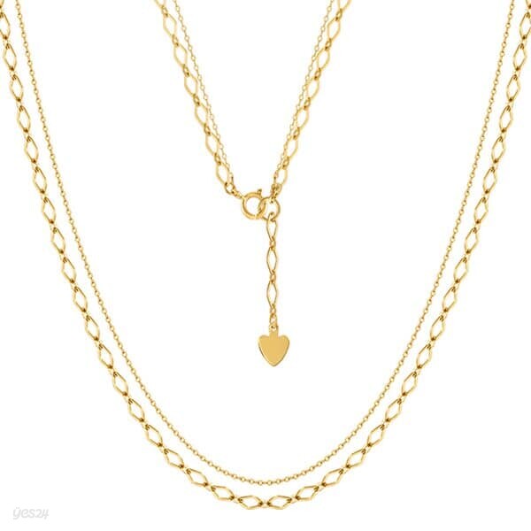 [니지쥬얼리] 14K GOLD 슬리밍 투라인 목걸이