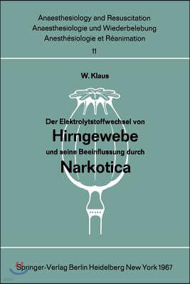 Der Elektrolytstoffwechsel Von Hirngewebe Und Seine Beeinflussung Durch Narkotica