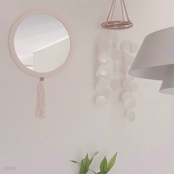 마크라메 원형 벽걸이 거울