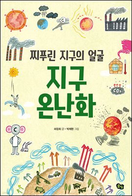 찌푸린 지구의 얼굴 지구 온난화