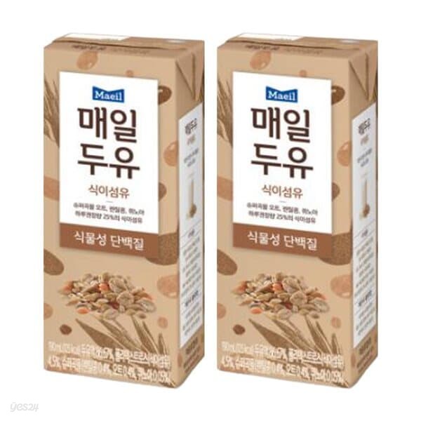 매일두유 식이섬유 식물성 단백질 두유 190ml 24팩