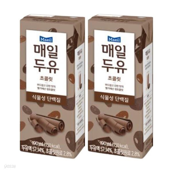매일두유 초콜릿 식물성 단백질 두유 190ml 24팩