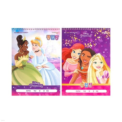 프린세스 종합장 초등 노트 공책 무선 연습장
