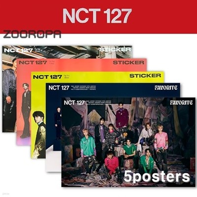 [새상품/5포스터] 엔시티 127 NCT 127 3집 Sticker Favorite (브로마이드5장+지관통)