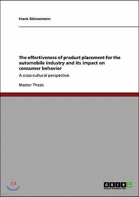 The effectiveness of product placement for the automobile industry and its impact on consumer behavior