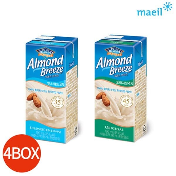 아몬드 브리즈 190ml 오리지널 언스위트 4박스 묶음 (각각 2박스)