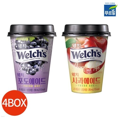 푸르밀 웰치스 포도 사과 250ml x 10개 4박스 묶...