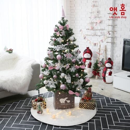 앳홈 블루밍 핑크 크리스마스 트리 160cm (리모컨포함)