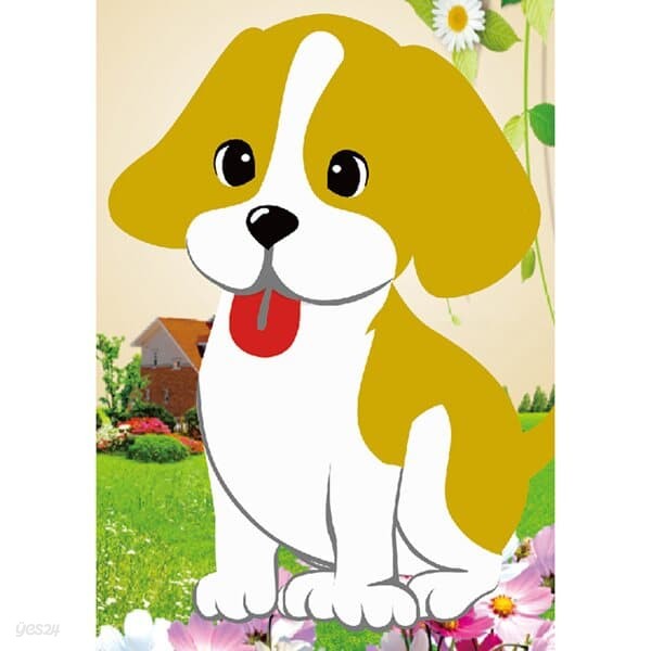 귀여운 강아지 (이젤) 보석십자수 10x15