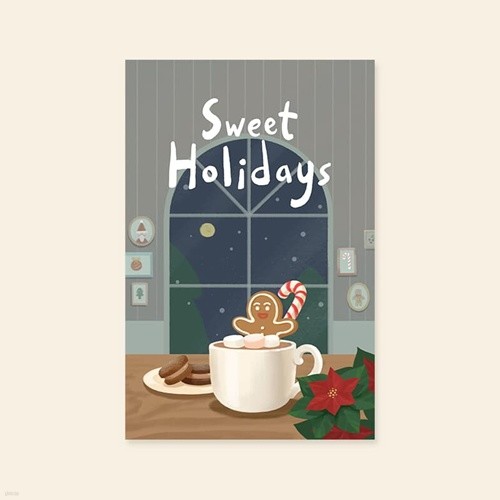 [크리스마스카드] XJW3216-SWEET HOLIDAYS 성탄절 캘리그라피카드