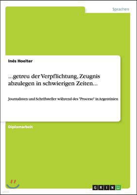 ...getreu der Verpflichtung, Zeugnis abzulegen in schwierigen Zeiten...