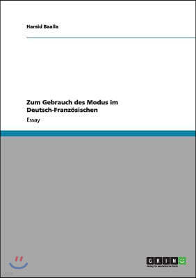 Zum Gebrauch Des Modus Im Deutsch-Franz?sischen