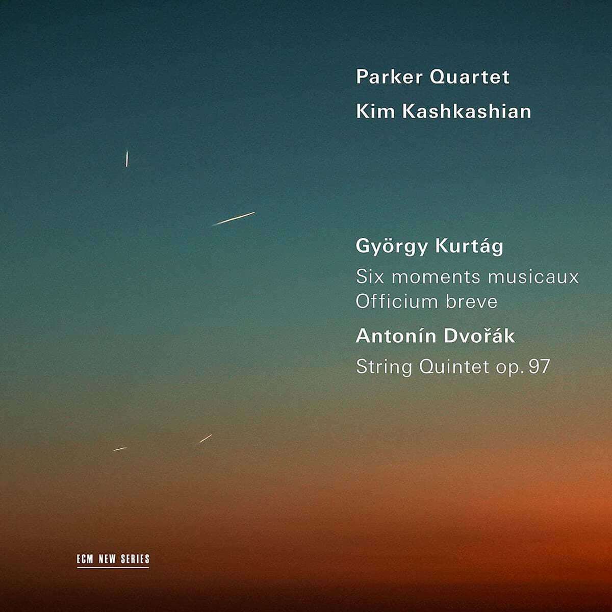 Parker Quartet / Kim Kashkashian 죄르지 쿠르탁: 6개의 악흥의 순간 / 드보르작: 현악 오중주 3번 외 (Gyorgy Kurtag: Six Moments musicaux Op.44 / Dvorak: String Quintet Op.97) 