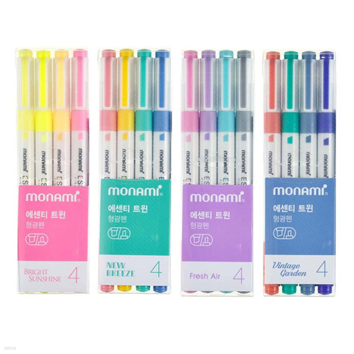 모나미 에센티트윈 형광펜 4색세트
