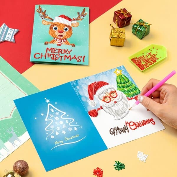 보석십자수 크리스마스 카드 만들기 7종 겨울DIY 성탄절
