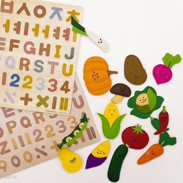 호기심 쑥쑥세트 유아 자석 놀이 펠트 과일 채소 한글 영어 숫자 교구