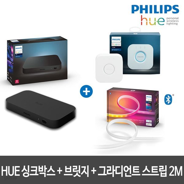 필립스 HUE HDMI 싱크박스 + 브릿지 + 그라디언트스트립 2M SET