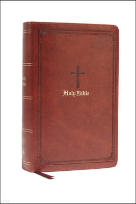 KJV Holy Bible: Large Print Single-Column with 43,000 End-Of-Verse Cross References, Brown Leathersoft, Personal Size, Red Letter, Comfort Print: King