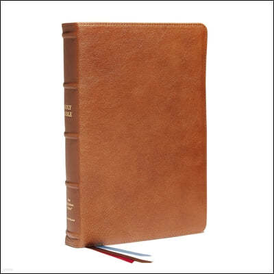 Nkjv, End-Of-Verse Reference Bible, Personal Size Large Print, Premium Goatskin Leather, Brown, Premier Collection, Red Letter, Comfort Print: Holy Bi