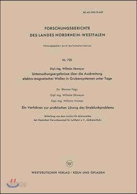 Untersuchungsergebnisse Über Die Ausbreitung Elektro-Magnetischer Wellen in Grubensystemen Unter Tage: Ein Verfahren Zur Praktischen Lösung Des Strebf