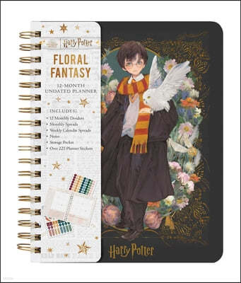 Harry Potter: Floral Fantasy 12-Month Undated Planner: (Harry Potter School Planner School, Harry Potter Gift, Harry Potter Stationery, Undated Planne