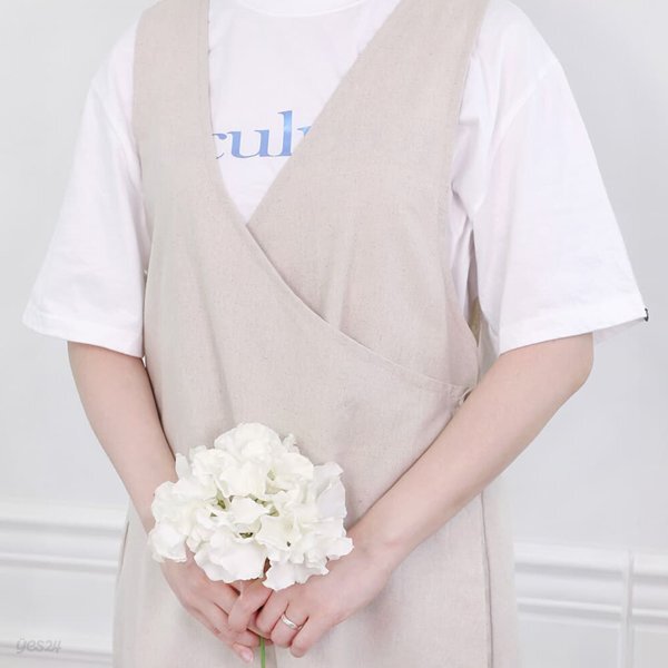 그레이쉬 린넨 우드버튼 앞치마