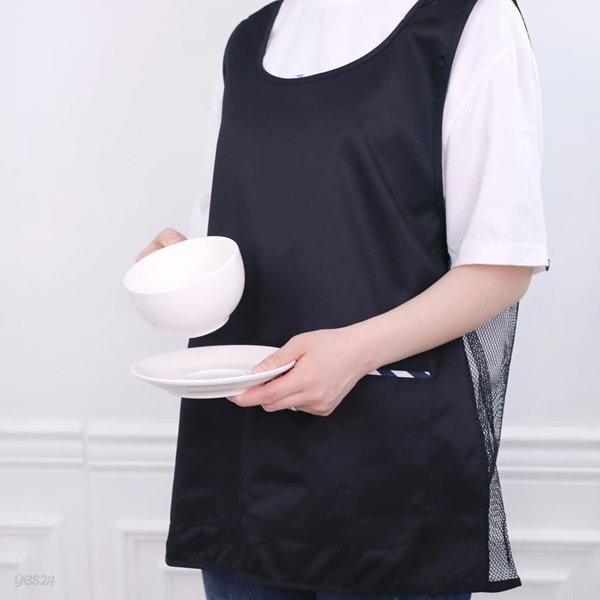 포인트끈 블랙 앞치마