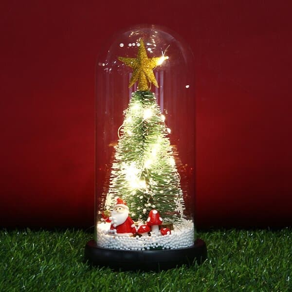 LED 유리돔 크리스마스 트리 무드등(산타) 미니트리