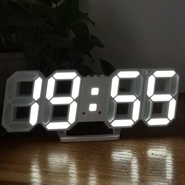 OMT 무소음 LED 디지털 벽걸이 시계 3단 밝기조절 인테리어 탁상 알람 온도계