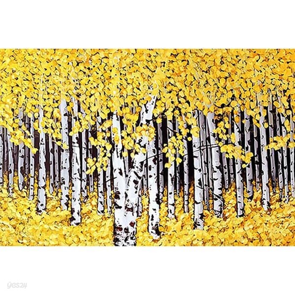 황금 자작나무 (패브릭) 보석십자수 40x60