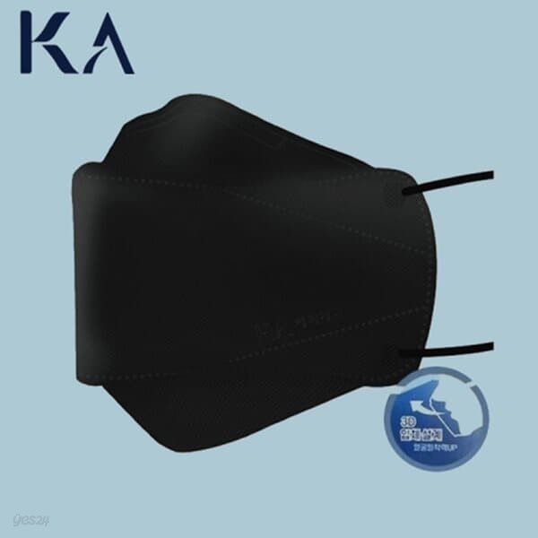 케이에이 프리미엄 4중 구조 방역 마스크 KF94 블랙 중형 1매