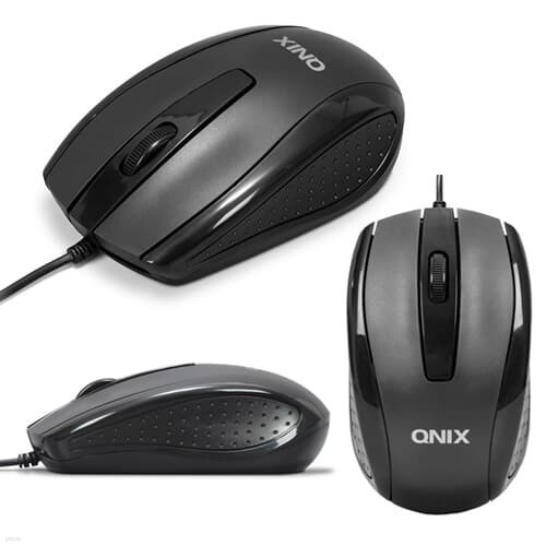 QNIX 양손잡이용 컴퓨터 USB 유선 마우스 3버튼 1000DPI