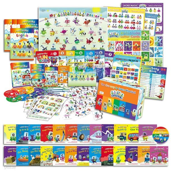 리뉴얼 New알파블럭스 Alphablocks 60종 세트(DVD/펀북/세이펜리더스북&오디오CD/부모가이드북/퍼즐&파우치&가이드북/송CD/세이펜송패드/미니포스터/레터카드등)