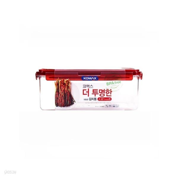 코멕스 더투명한 김치통 직사각 3.1L (핸들형)