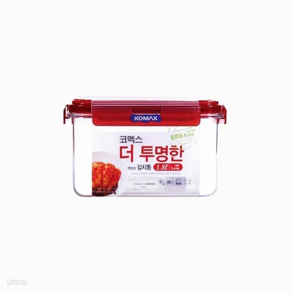 코멕스 더투명한 김치통 정사각 1.8L (핸들형)