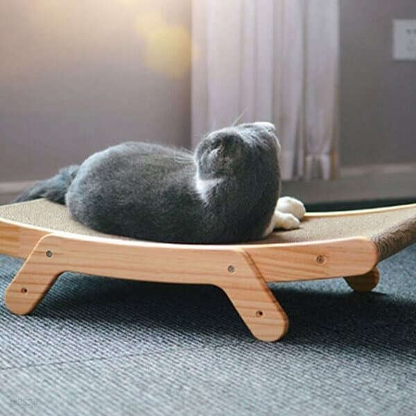 고양이용품 원목 스크래쳐 침대형