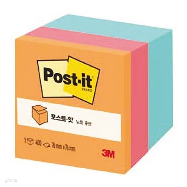 3M)포스트잇 노트(큐브 3색.NO,PR,AQ)