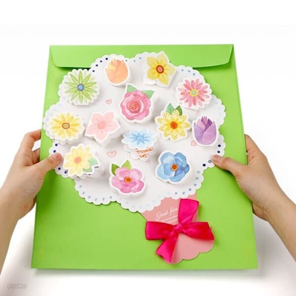 아트랄라 꽃다발 입체빅카드 (1개) 생일 기념일 감사카드 종이 꽃편지