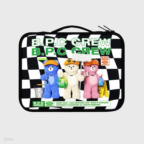 CHECKER BOARD BPC CREW-BLACK/WHITE(11인치 북파우치)