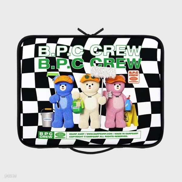 CHECKER BOARD BPC CREW-BLACK/WHITE(15인치 북파우치)