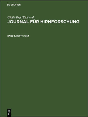 Journal Für Hirnforschung. Band 5, Heft 1