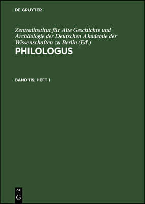 Philologus. Band 119, Heft 1