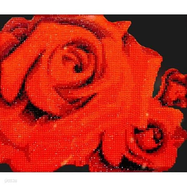 매혹적인 붉은 장미 (패브릭) 5D 보석십자수 25x30