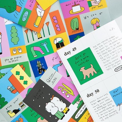 리틀띵스 드로잉 스퀘어 스티커팩 (리무버블) (8장)