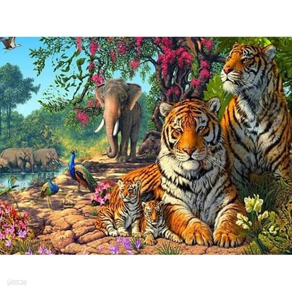 동물의 왕국 (패브릭형) 보석십자수 40x60
