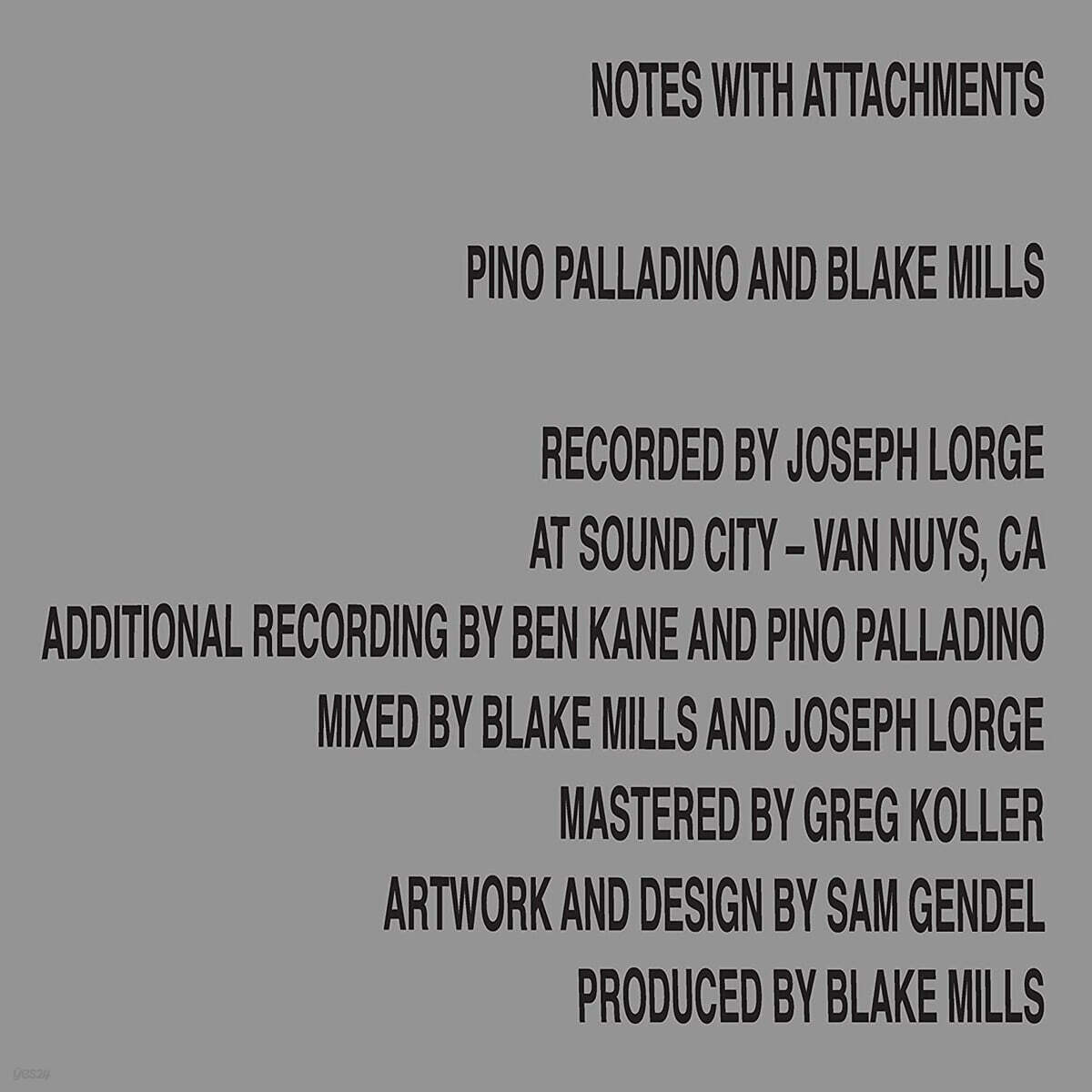 Pino Palladino / Blake Mills (피노 팔라디노 / 블레이크 밀스) - Notes With Attachments [LP]